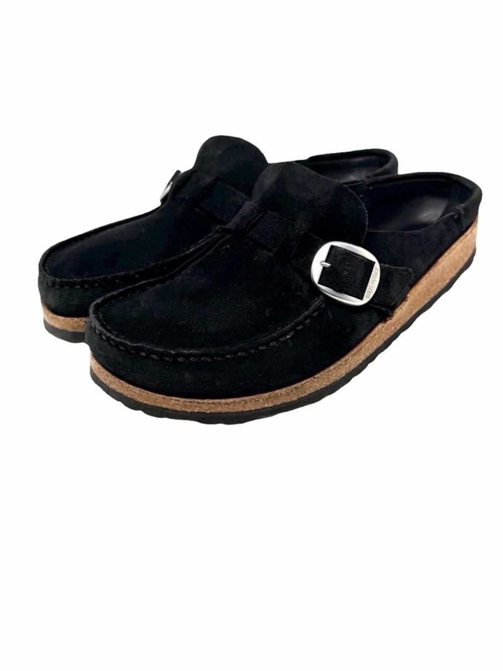 Birkenstock Buckley Suede Mules Size EU 39 Black Comfort Boho Neutral